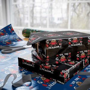 Canadian Ice Hockey Beaver Wrapping Paper Roll Tis The Season Holiday Gift TS12 Black Print Your Wear