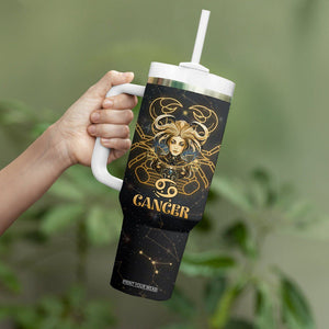 Cancer Zodiac Tumbler With Handle Celestial Constellation Astrology Horoscope Galaxy TB02 Printyourwear