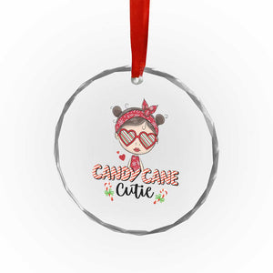 Candy Cane Cutie Xmas Cute Girl Kid Messy Bun Crystal Glass Ornament TS09 Print Your Wear