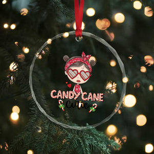 Candy Cane Cutie Xmas Cute Girl Kid Messy Bun Crystal Glass Ornament TS09 Print Your Wear