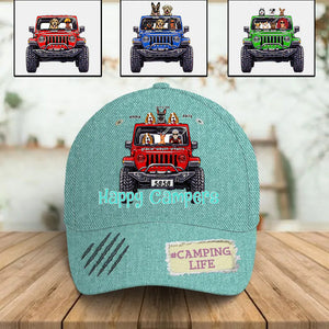 Personalized Jeep Cap, Happy Campers CTM Custom - Printyourwear
