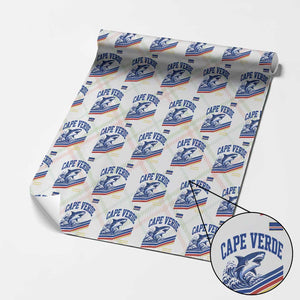 Cape Verde Blue Sharks Ocean Wave Graphic Wrapping Paper Roll Cabo Verde Pride Sports Fans TS02 Christmas Plaid Print Your Wear