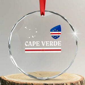 Cape Verde Country Map Shield Emblem Crystal Glass Ornament Cabo Verde Roots National Pride Gift