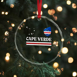 Cape Verde Country Map Shield Emblem Crystal Glass Ornament Cabo Verde Roots National Pride Gift