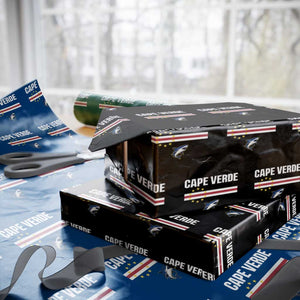 Cape Verde Flag Blue Shark Heritage Wrapping Paper Roll Cabo Verde Verdean Pride Soccer Football Fans TS02 Black Print Your Wear