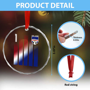 Cape Verde Flag Retro Sports Cabo Verdean Roots Crystal Glass Ornament
