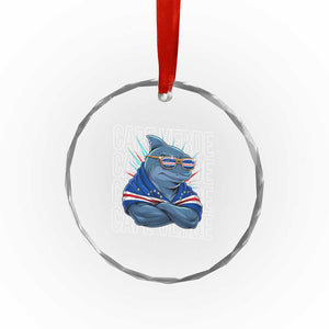 Cape Verde Flag Shark Cape Verdean Roots Cabo Verde Crystal Glass Ornament