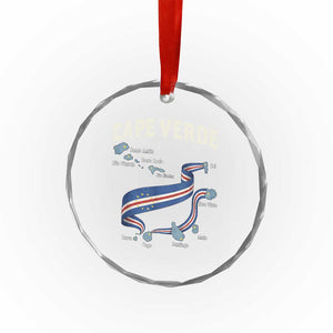 Cape Verde Islands Map National Flag Crystal Glass Ornament Cabo Verde Archipelago Geography Pride TS02 Print Your Wear