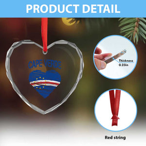 Cape Verde Scribble Flag Heart National Pride Heart Crystal Glass Ornament Cabo Verde Love TS02 Print Your Wear