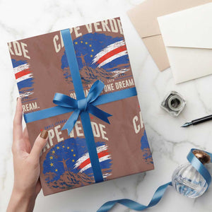 Cape Verde Small Islands Big Hearts Pride Wrapping Paper Roll Cabo Verde One Nation One Dream Distressed Flag TS02 Mocha Print Your Wear