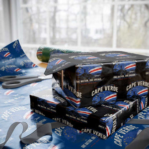 Cape Verde Small Islands Big Hearts Pride Wrapping Paper Roll Cabo Verde One Nation One Dream Distressed Flag TS02 Black Print Your Wear