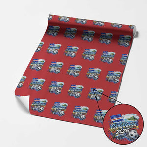 Cape Verde Soccer 2026 Island Flag Wrapping Paper Roll Cabo Verde Football Team Fans Tropical Pride Gift