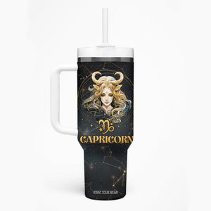 Capricorn Zodiac Tumbler With Handle Celestial Constellation Astrology Horoscope Galaxy TB02 Printyourwear