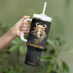 Capricorn Zodiac Tumbler With Handle Celestial Constellation Astrology Horoscope Galaxy TB02 Printyourwear
