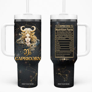 Capricorn Zodiac Tumbler With Handle Celestial Constellation Astrology Horoscope Galaxy TB02 One Size: 40 oz Black Printyourwear
