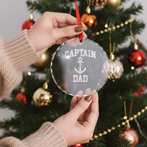 Captain Dad Crystal Glass Ornament Boat Pontoon Father Fishing Sailor TS11 Print Your Wear