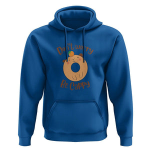 Capybara Lover Hoodie Don't Worry Be Cappy Funny Cute Donut Lover TS09 Royal Blue Print Your Wear