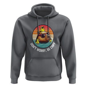 Capybara Lover Hoodie Don't Worry Be Capy Retro TS09 Charcoal Print Your Wear