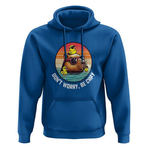Capybara Lover Hoodie Don't Worry Be Capy Retro TS09 Royal Blue Print Your Wear