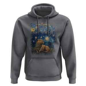 Capybara Lover Hoodie Don't Worry Be Capy Starry Night TS09 Charcoal Print Your Wear