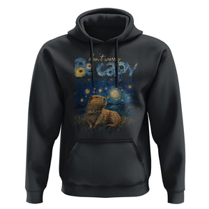 Capybara Lover Hoodie Don't Worry Be Capy Starry Night TS09 Black Print Your Wear