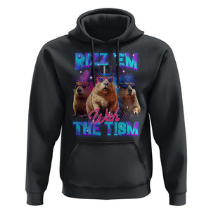Capybara Lover Hoodie Rizz Em With The Tism Funny Capy Meme TS09 Black Print Your Wear