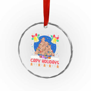 Capybara Xmas Tree Crystal Glass Ornament Funny Capy Holidays Gift TS12 Print Your Wear