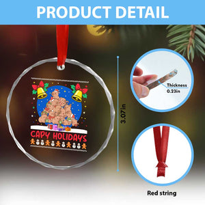 Capybara Xmas Tree Crystal Glass Ornament Funny Capy Holidays Gift TS12 Print Your Wear