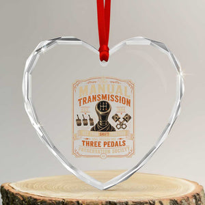 Car Guy Heart Crystal Glass Ornament The Manual Transmission Preservation Society TS10 Transparent Glass 3'' Heart Print Your Wear