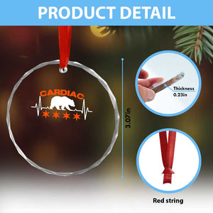 Cardiac Bear Heart Rate Crystal Glass Ornament Funny Heart-Stopping Game Day Sport Fans TS02 Print Your Wear