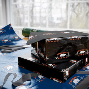 Cardiac Bear Heart Rate Wrapping Paper Roll Funny Heart-Stopping Game Day Sport Fans TS02 Black Print Your Wear