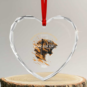 Cardinal Pope Leo XIV Heart Crystal Glass Ornament Nos Multi In Illo Uno Unum 267th Pope From Chicago Tiger TS11 Transparent Glass 3'' Heart Print Your Wear