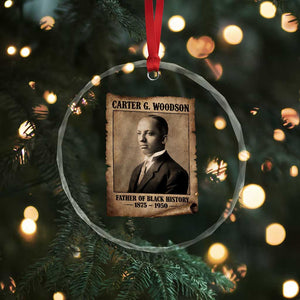 Carter G Woodson Crystal Glass Ornament Father Of Black History Month Old Paper Graphic TS11 Print Your Wear