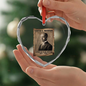 Carter G Woodson Heart Crystal Glass Ornament Father Of Black History Month Old Paper Graphic TS11 Print Your Wear