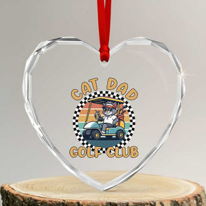 Cat Dad Golf Club Heart Crystal Glass Ornament Funny Sports Lover Gift TS12 Transparent Glass 3'' Heart Print Your Wear