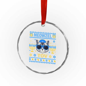 Cat Hanukkah Crystal Glass Ornament Meowzel Tov Jewish Cat Owner Ugly Chanukah TS10 Print Your Wear