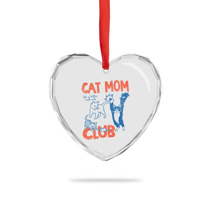 Cat Mom Club Heart Crystal Glass Ornament Life is Better with Cats Mothers Day TS11 Print Your Wear