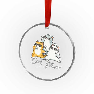 Cat Mom Crystal Glass Ornament Three Cool Cats with Sunglasses TS12 Print Your Wear
