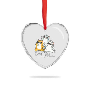 Cat Mom Heart Crystal Glass Ornament Three Cool Cats with Sunglasses TS12 Print Your Wear