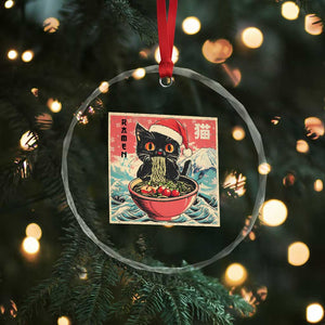 Cat Ramen Christmas Crystal Glass Ornament Japanese Kawaii Retro Cats Manga TS14 Print Your Wear