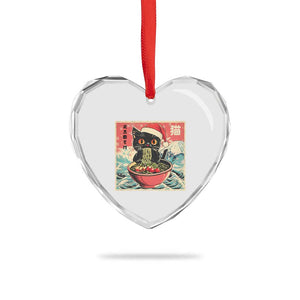 Cat Ramen Christmas Heart Crystal Glass Ornament Japanese Kawaii Retro Cats Manga TS14 Print Your Wear