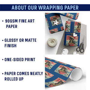 Cat Ramen Christmas Wrapping Paper Roll Japanese Kawaii Retro Cats Manga TS14 Print Your Wear