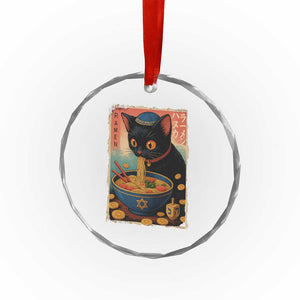 Cat Ramen Hanukkah Crystal Glass Ornament Japanese Kawaii Anime Chanukah Cat TS11 Print Your Wear