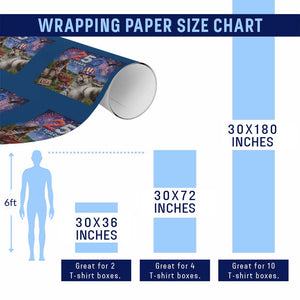 Cat Selfie with Bigfoot USA 250 Years Wrapping Paper Roll Funny 4th Of July Cat Graphic TS11 Print Your Wear