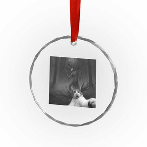Cat Selfie With Wendigo Crystal Glass Ornament Horror Halloween Funny Cat Gifts TS10 Print Your Wear