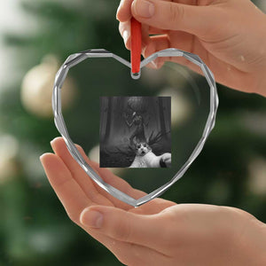 Cat Selfie With Wendigo Heart Crystal Glass Ornament Horror Halloween Funny Cat Gifts TS10 Print Your Wear