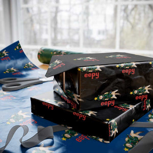 Cat Xmas Meme Wrapping Paper Roll Eepy Kitten Silly Sleepy TS14 Black Print Your Wear