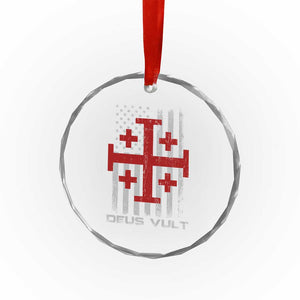 Catholic Knight Templar Crusader Cross Crystal Glass Ornament Knight Templar Patriotic American Flag TS10 Print Your Wear