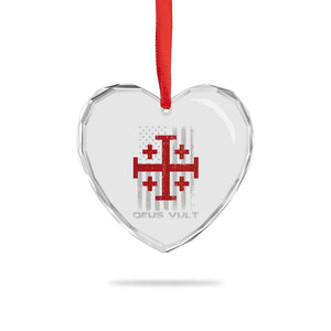 Catholic Knight Templar Crusader Cross Heart Crystal Glass Ornament Knight Templar Patriotic American Flag TS10 Print Your Wear