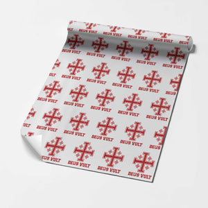 Catholic Knight Templar Crusader Cross Wrapping Paper Roll TS10 White Print Your Wear